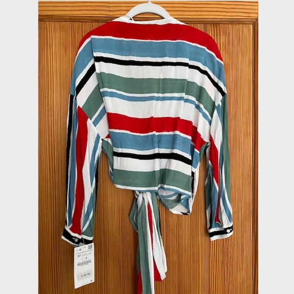 ZARA Multi Colored Wrap Top - Picture 4 of 6